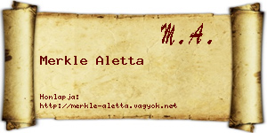 Merkle Aletta névjegykártya
